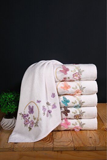 asev tekstil 50X90 cm Set of 6 Dowry Hand Towels |   Face Towel Set