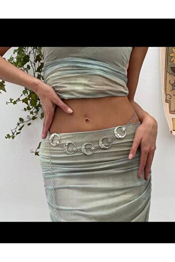 MODAM HİFA Moon-Star Chain Belt Women's Belt Dress Belt Waist Belt Body Belt