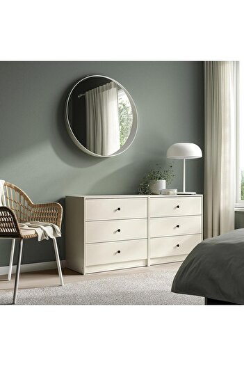 IKEA 3 Çekmeceli Şifonyer, Gursken MeridyenDukkan Açık Bej Renk 69x67 cm