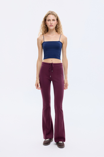 Quzu Modal Strap Crop Basic Μπλουζάκι Navy Blue
