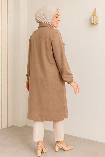 EruZan Linen Stone Long Tunic