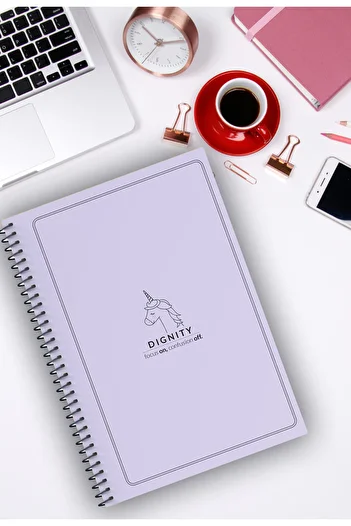 Kentsoylu A5 Spiral Bound Lined 96 Pages Thick Cardboard Cover School Notebook Pastel Series Dignity