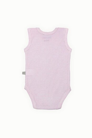 Boumini Cotton Baby Snapback Undershirt Body Pink Striped Envelope Collar 0-36 Months