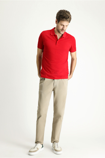 Kiğılı Embroidered Slim Fit Cotton Polo Collar T-Shirt