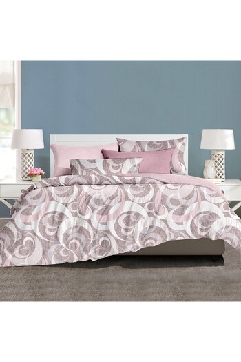 Favourite Vivert Pink Multicolor Print Comforter Set King, Double 6 Piece Set