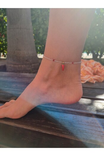 NEMOR STUDIO Pink Quartz & Lucky Pepper Anklet