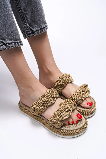 Ernixs Moda Summer Women's Twisted Rope Slippers