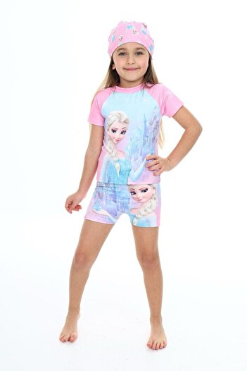 Tudekids Tude Ki̇ds Elsa Girl's Tshirt Shorts Swimsuit Set