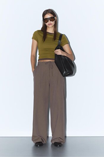 Stradivarius Smart trousers with darts and drawstrings