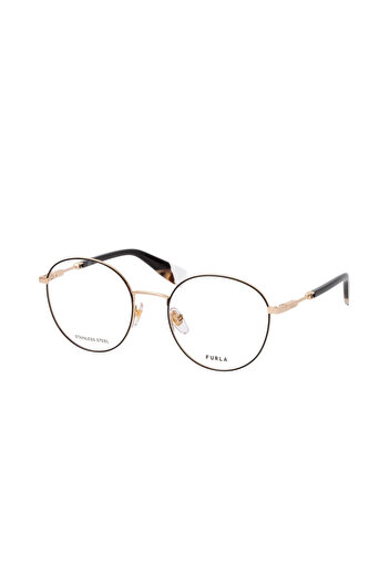 FURLA Women's eyeglasses frames VFU 639 0301, Metal, Gold, 53 mm