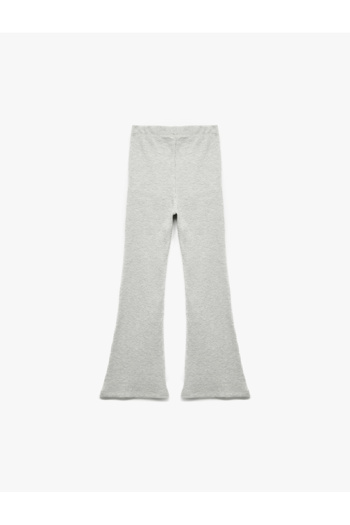 Koton Ribbed Spanish Leg Trousers with Elastic Waist