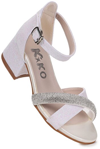 KARAMAZI Kids Tanda Kum Silvery Girl's 4 cm Heeled Sandals Evening Dress Shoes