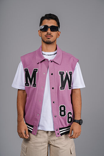 Butik Unisex Vest with Oversize Pattern Applique