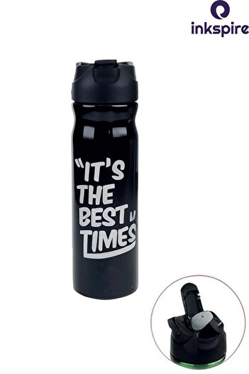 inkspire Motivational Written Steel Flask 500 ml Water Leak Proof Steel Water Bottle with Straw Does Not Smell Student Water Bottle