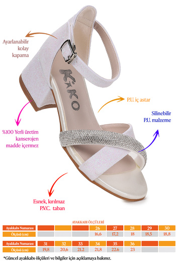 KARAMAZI Kids Tanda Kum Silvery Girl's 4 cm Heeled Sandals Evening Dress Shoes