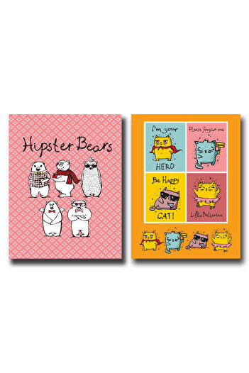 FLY COLOR A4 Stitched Unlined Plain 60 Sheets P.P Cover Notebook 2 Pack