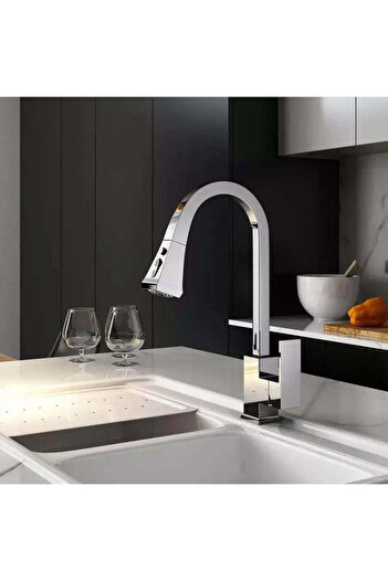 KORMAN TECHNIK Kitchen Faucet with Pull-out Shower, Sanitary Brass, Chrome, OD/2012