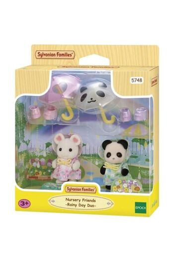 SYLVANIAN FAMILIES Figurine set, Sylvanian Families, Rainsuit Babies Duo, Panda and Marshmallow Mouse