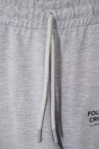 zepkids Printed Lace-Up Gray Melange Color Boy's Tracksuit Single Bottom