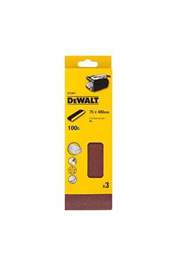 Dewalt - Sanding belt, 75x480 mm, grit 100, set of 3 pieces [DT3367-QZ]