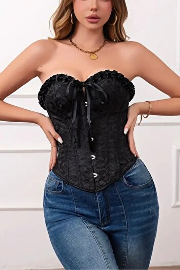 G&H UNDERWEAR Short Black Gothic Corset