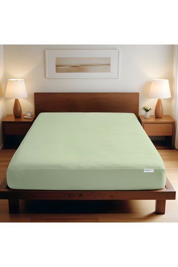 COTTON HOME Supersoft 1 Piece Fitted Sheet 160x200+30cm Double Size Bed Sheet Deep Pocket Design for Secure Fit