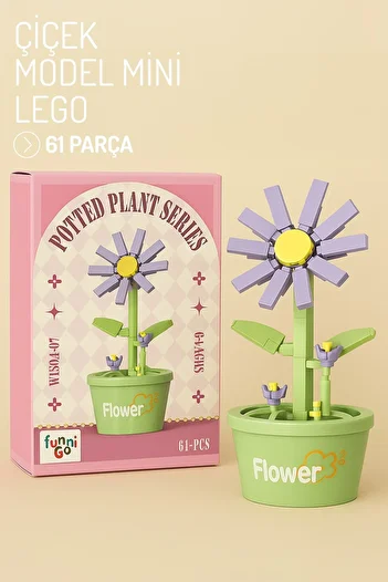 Nandy Home Purple Flower Model Character Figure 3D Building Toys