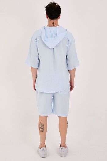 RELAXL Țesătură muselină din bumbac 100% Pantaloni scurți unisex, albastru bebeluș