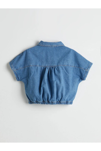 LC Waikiki Lcw Kids Indigo Floral Girl's Jean Shirt