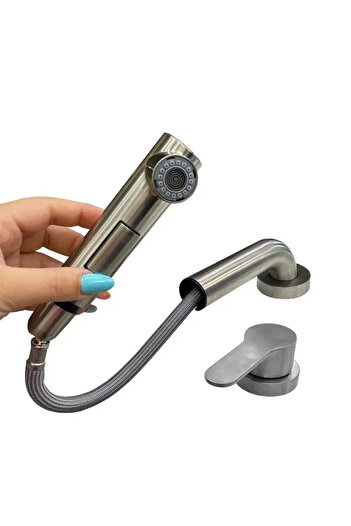 KORMAN TECHNIK Kitchen Faucet with Pull-out Shower Stainless Steel Silver YSQ/106
