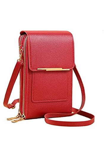 Türkiye Anti-theft Leather Bag, Elegant Crossbody Touch Screen Phone Bag, Touch Screen RFID Blocking Cellpho