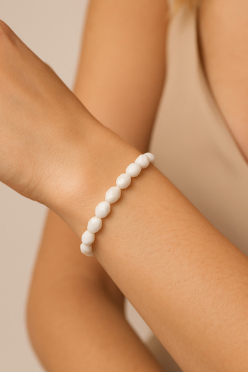 nss sky rock White Calcite Stone Faceted Cut Natural Stone Bracelet