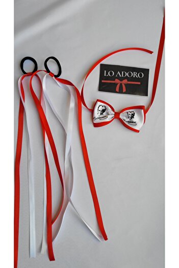 LO ADORO April 23 October 29 Show 20 Pieces 10 Pairs Red White Buckle Bracelet 10 Pieces Ataturk Picture Bow Tie