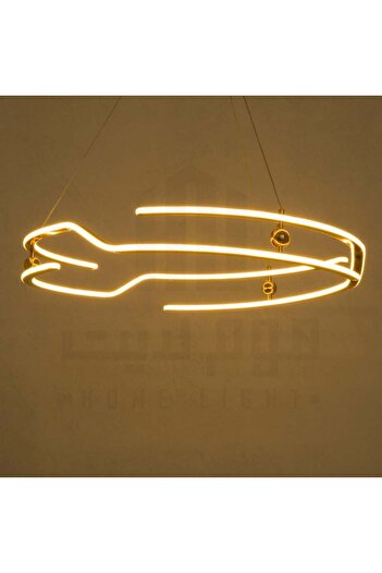 homelight Modern LED chandelier, gold, 80 cm - circular