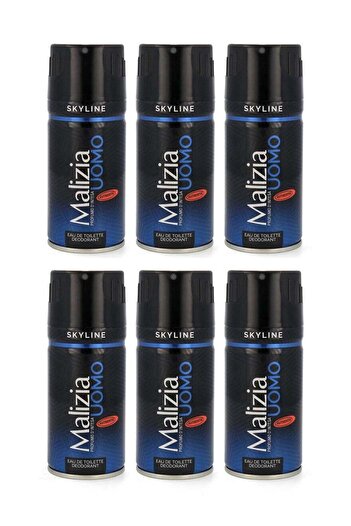 Malizia Sky Line Deodorant Body Spray 150ml (Pack of 6)