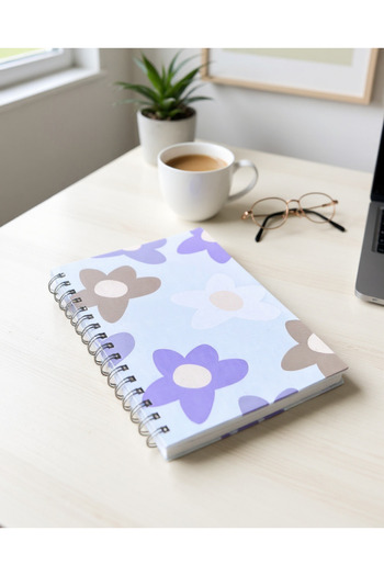Chi-Chi Papers A5 Lined Spiral Notebook |   Handmade, 96 Sheets, Ivory Paper