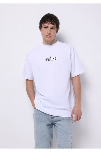 Colin's Comfort Fit Round Neck Plain Men's White Short Sleeve T-Shirt