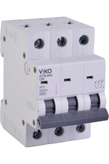 STOREMAX صمام حماية أوتوماتيكي 4VTB-3C20 من سيلبيوست، 4.5 كيلو أمبير، نوع C، 3 أقطاب، 20 أمبير، عصري 266450