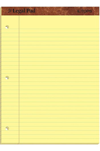 STOREMAX Snshop Legal Pad Legal Pad, 8 – 1/2 X 11 – 3/10,2 Cm, Perforated, with 3-Hole Perforation, Canary Bird,