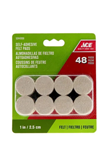 ACE Round Heavy Duty Self-Adhesive Protective Felt Pads (2.54 cm, Beige)