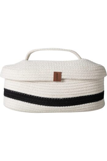 STOREMAX Sellbuyst Concept Venus Oval Organizer Basket Black Ecru 30X13X11 Trendy 266450