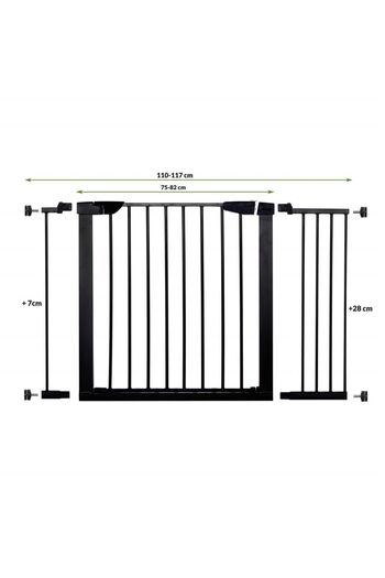 SERSIMO Safety Gate for stairs, adjustable 110-117 cm, made of steel, black