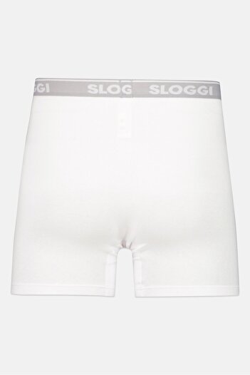 SLOGGI Men 2 Pieces Brand Logo Boxer Brief, White