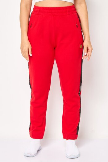 Scuderia Ferrari Women Regular Fit Brand Logo Jogger Pants, Red
