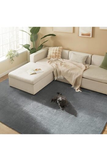 SONGMICS Decorative Rug, Non-Slip, Machine Washable, 200×290 cm, Gray