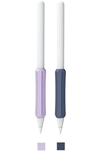 O Ozone Apple Pencil 2nd Gen /1st Silicone Grip Holder |For Magnetic Charging and Double Tap |Black & Purple