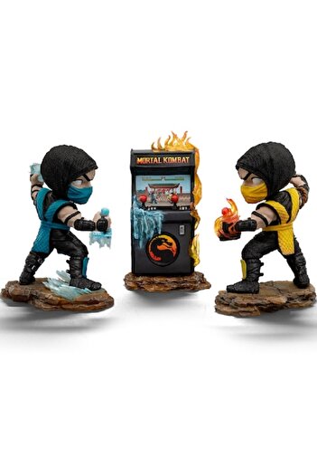 Iron Studios & Minico Mortal Kombat Scorpion Vs Sub Zero Arcade Set Minico 16cm