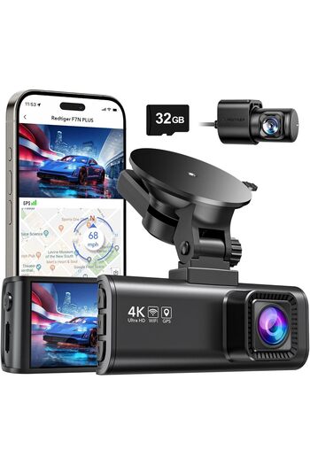Generic REDTIGER F7NP Dash Cam 4K Front and Rear, Dual Dash Cam for Car, Night Vision Car Cam, Built-in GPS