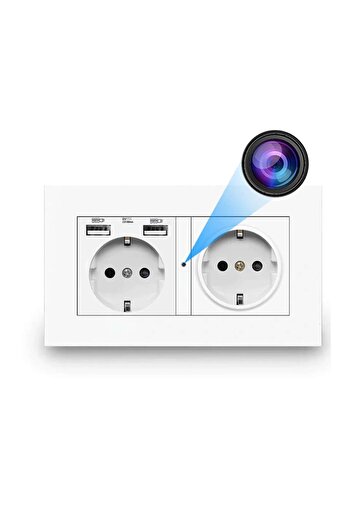 OEM WiFi Spy Camera, TSS-EUC2 Hidden in Double Socket, Full HD, 5MP, Audio-Video Recording