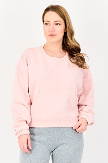 Puma Women Relaxed Fit Long Sleeve Outdoor Crop Sweatshirt, Rose Pink